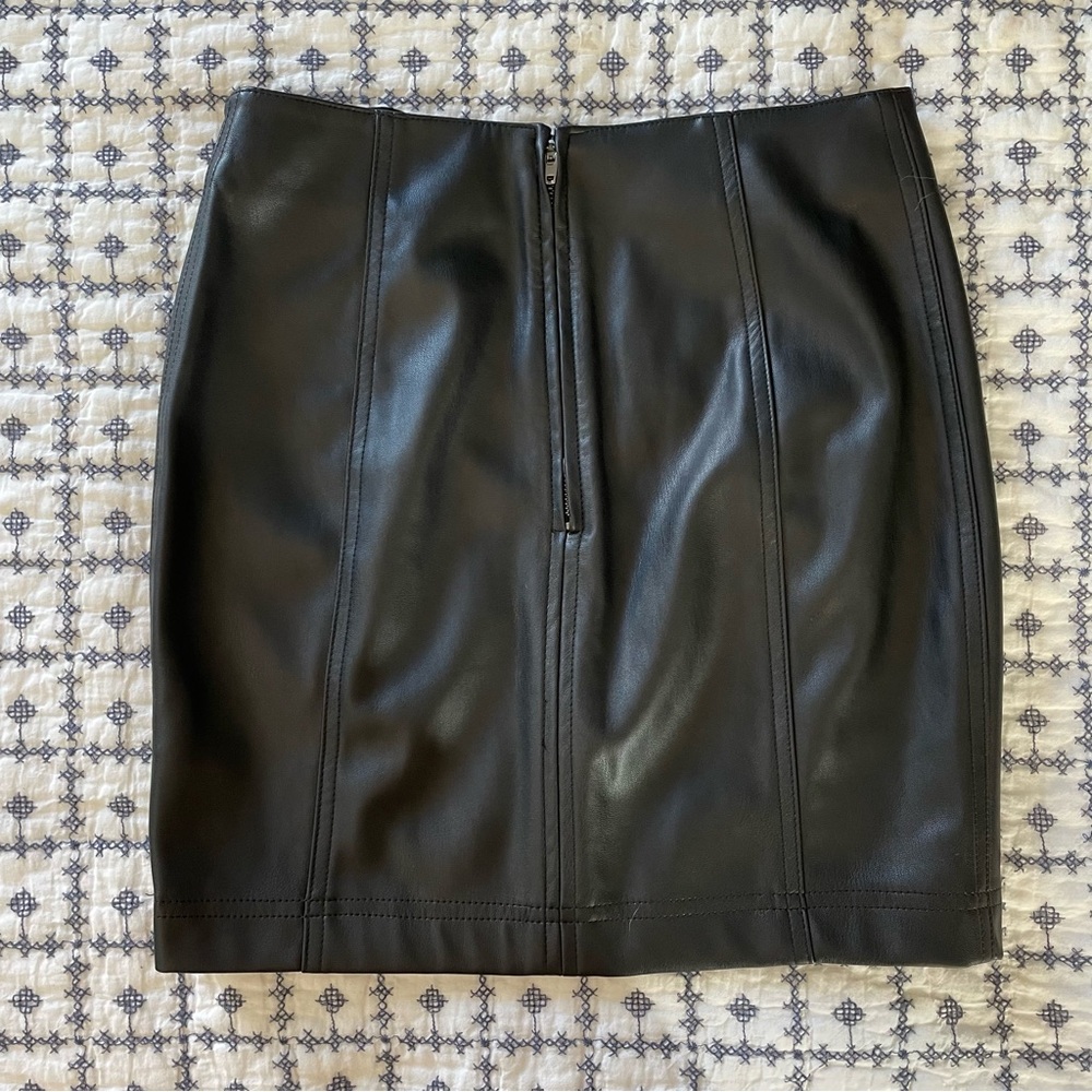 Free People faux leather Black Mini Pencil Skirt